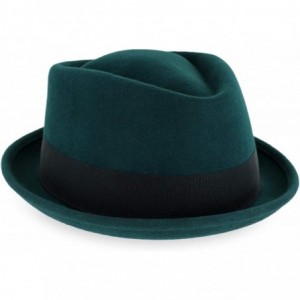 Fedoras Belfry Crushable Porkpie Fedora Vintage - Emerald - CP18X794IU2 $51.41