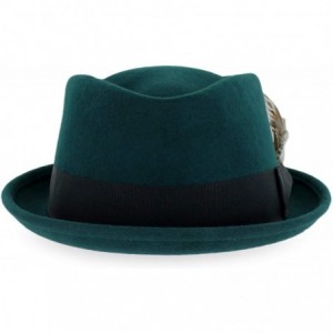 Fedoras Belfry Crushable Porkpie Fedora Vintage - Emerald - CP18X794IU2 $51.41