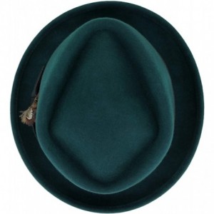 Fedoras Belfry Crushable Porkpie Fedora Vintage - Emerald - CP18X794IU2 $51.41