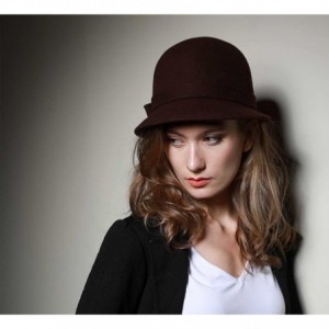 Fedoras Women's Cloche Wool Felt Cloche Hat - Marron - CZ187ND4589 $26.97