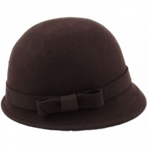Fedoras Women's Cloche Wool Felt Cloche Hat - Marron - CZ187ND4589 $26.97