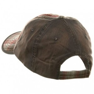 Baseball Caps Low Profile Washed Plaid Cotton Cap - Grey W31S58A - C2113RD5UWR $10.50