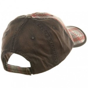 Baseball Caps Low Profile Washed Plaid Cotton Cap - Grey W31S58A - C2113RD5UWR $10.50
