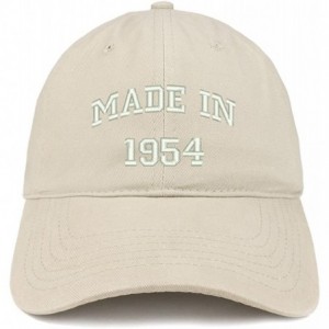 Baseball Caps Made in 1954 Text Embroidered 66th Birthday Brushed Cotton Cap - Stone - C518C9XY0ZO $39.88