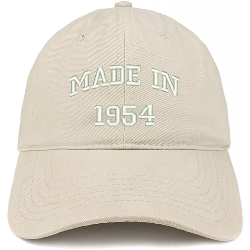 Baseball Caps Made in 1954 Text Embroidered 66th Birthday Brushed Cotton Cap - Stone - C518C9XY0ZO $18.37