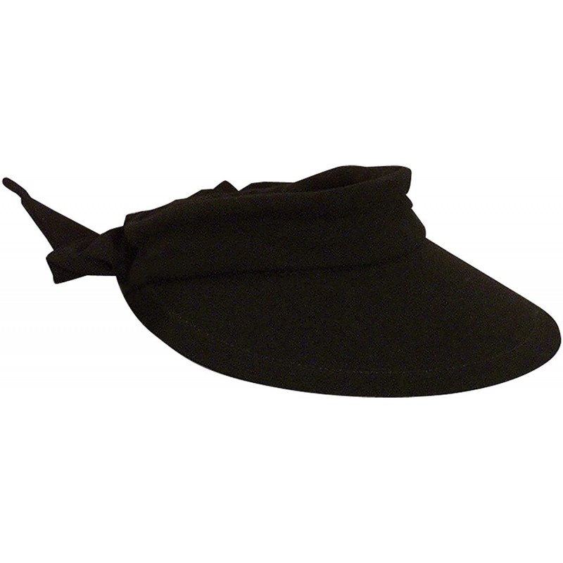 Visors Women's Visor Hat With Big Brim - Black - CL114CR16JN $23.68