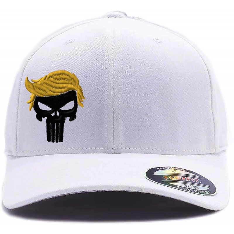 Baseball Caps Custom Embroidered President 2020"Keep Your HAT Great. Punisher Trump 6277 Flexfit Hat. - White 002 - CY18ROGHX...