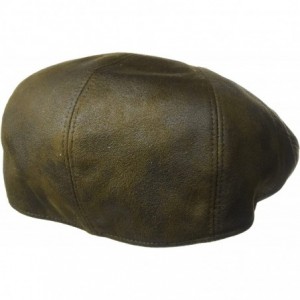 Newsboy Caps Men's Faux Ultra-Suede Leather New Shape Ivy Hat - Distressed Brown - CB11H4IND3J $21.19