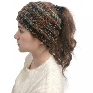 Skullies & Beanies Women Cable Knit Ear Muffs- Thick Crochet Ear Warmer Wide Headwrap Headband for Winter Teens Girls - Coffe...