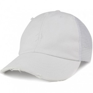 Baseball Caps Vintage Distressed Mesh Adjustable Trucker Cap - White - C212NAFG192 $17.45