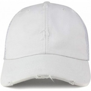 Baseball Caps Vintage Distressed Mesh Adjustable Trucker Cap - White - C212NAFG192 $17.45