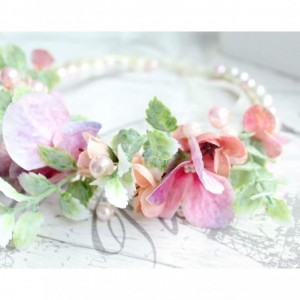 Headbands Adjustable Flower Headband Hair Wreath Floral Garland Crown Halo Headpiece with Ribbon Boho Wedding Festival - 4 - ...