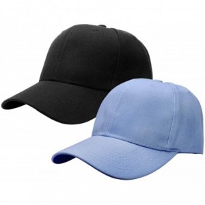 Baseball Caps 2pcs Baseball Cap for Men Women Adjustable Size Perfect for Outdoor Activities - Black/Sky Blue - C0195CSDOA6 $...