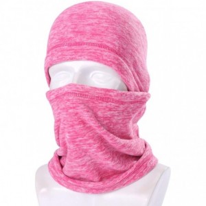 Balaclavas Men's Fleece Ski Balaclava Hood Cold Weather Windproof Face Mask - Pink - CZ18YKZIU7X $13.86