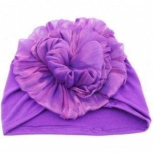 Skullies & Beanies Big Flower Elastic Cloth Head Cap Hat Chemo Beanie Ladies Turban Knitted Scarf Cap - Purple - CC18RGKKN6E ...