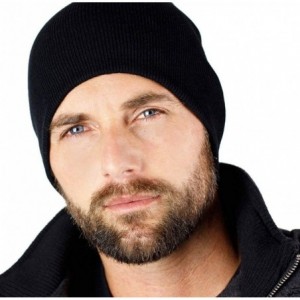 Skullies & Beanies 9" Skull Cap Beanie That Will Fit Your Head Perfect - Black - C411PGOAPJ7 $16.91