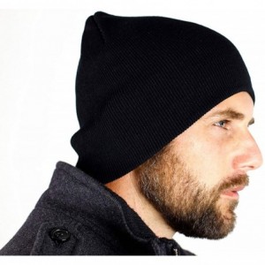 Skullies & Beanies 9" Skull Cap Beanie That Will Fit Your Head Perfect - Black - C411PGOAPJ7 $16.91