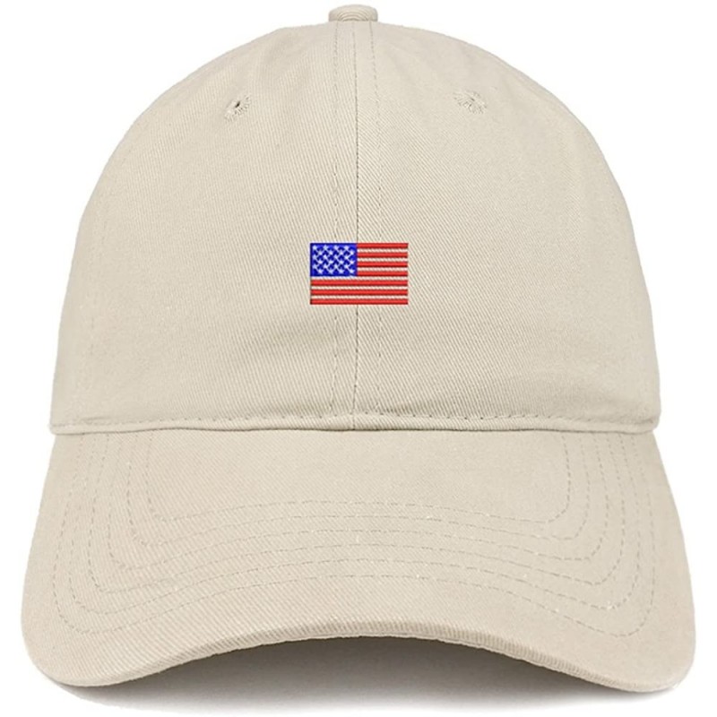 Baseball Caps US American Flag Small Embroidered Dad Hat Patriotic Cap - Stone - C212IZK7SRV $20.94