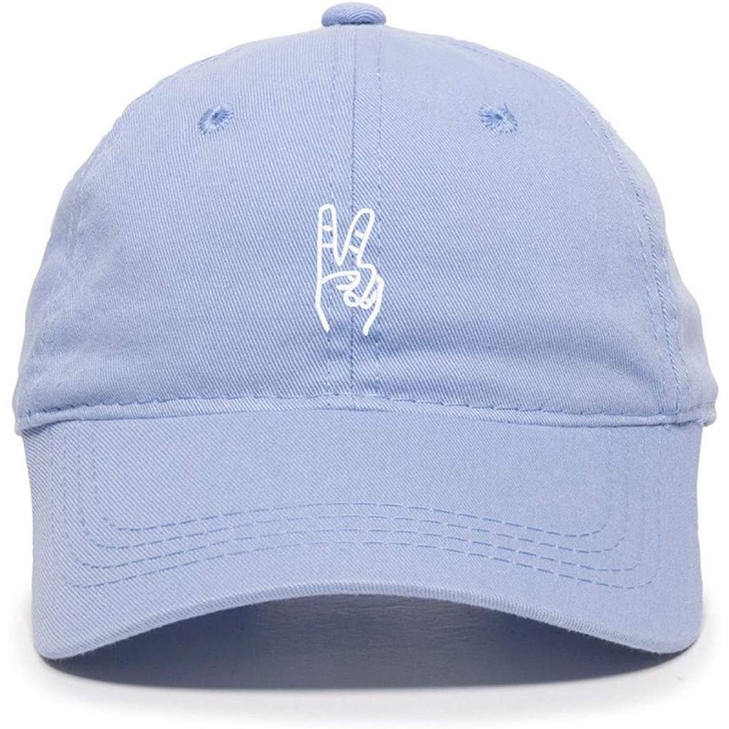 Baseball Caps Peace Sign Baseball Cap Embroidered Cotton Adjustable Dad Hat - Light Blue - CR18QXI99OQ $14.16