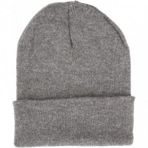 Skullies & Beanies Made in USA Thick Beanie Cuff Premium Headwear Winter Hat - Grey - C5189K352O5 $8.58