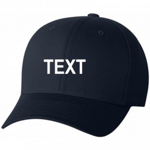 Baseball Caps Custom Name Embroidered 5001 V-Flex Twill Fitted Baseball Cap - Navy - C0186M5G6DI $20.24