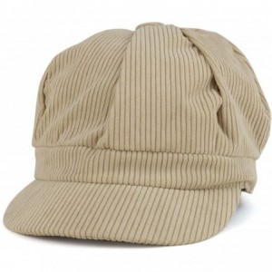 Newsboy Caps Corduroy Textured Newsboy Style Cheyenne Cap - Beige - CK18D86L4Y4 $12.72