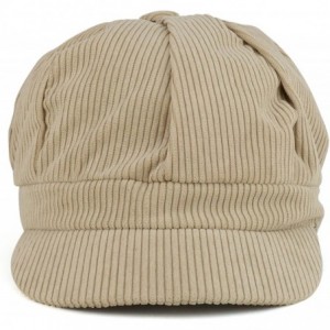 Newsboy Caps Corduroy Textured Newsboy Style Cheyenne Cap - Beige - CK18D86L4Y4 $12.72