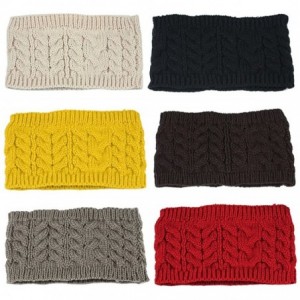 Cold Weather Headbands knitting Crochet Headband Elastic - Black - CG12O1SIILC $15.85