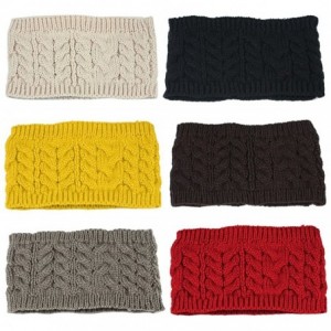 Cold Weather Headbands knitting Crochet Headband Elastic - Black - CG12O1SIILC $8.03