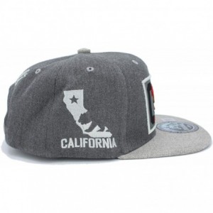 Baseball Caps Embroidered California Republic Bear in Square Patch Snapback Baseball Hat - Cali/Charcoal-hgrey - CU1939NKU3S ...