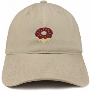 Baseball Caps Donut Embroidered Soft Crown 100% Brushed Cotton Cap - Khaki - CT18SO0DGLE $33.10