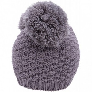 Skullies & Beanies Women's Winter Cable Knit Pompom Ski Snowboard Beanie Hat - Grey - C312O6KIE7M $14.46