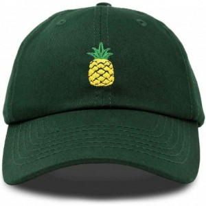 Baseball Caps Pineapple Hat Unstructured Cotton Baseball Cap - Dark Green - CE18ICDY5EC $19.78