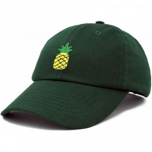 Baseball Caps Pineapple Hat Unstructured Cotton Baseball Cap - Dark Green - CE18ICDY5EC $9.76