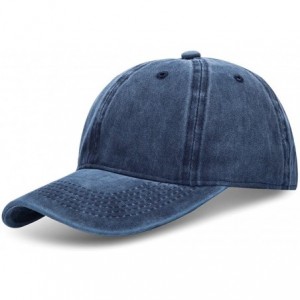 Baseball Caps Custom Denim Hat Embroidered Men Women Personalized Text Name Baseball Cap - Retro Navy - C718GAZSG7M $17.58