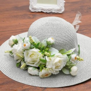 Headbands Adjustable Flower Crown Headband - Flower Headband for Women Girl Floral Festival Wedding Party Wreath - White-3 - ...