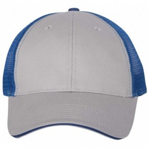 Baseball Caps Sandwich Trucker Cap - Grey/Royal - CN1827LZ8WD $7.96