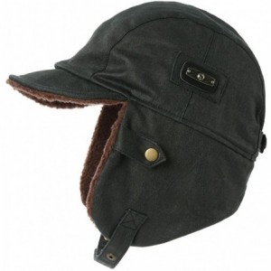 Bomber Hats Aviator Hat Faux Leather Pilot Cap Adult Men Winter Trapper Hunting Hat - 88115_navy - CQ12N7VM665 $23.95