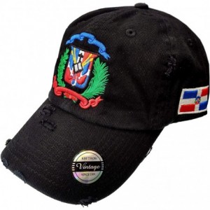 Baseball Caps Adjustable Vintage Cap Dominican Republic RD and Shield - Black/Shield Full Color - CC18H6GGX4I $34.57