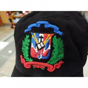 Baseball Caps Adjustable Vintage Cap Dominican Republic RD and Shield - Black/Shield Full Color - CC18H6GGX4I $34.57