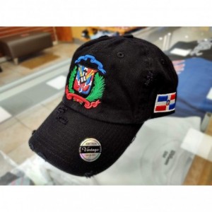 Baseball Caps Adjustable Vintage Cap Dominican Republic RD and Shield - Black/Shield Full Color - CC18H6GGX4I $34.57