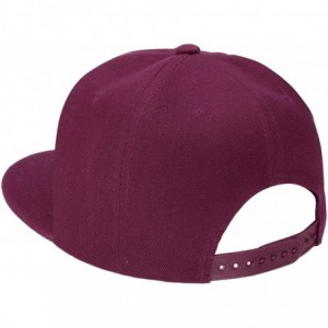 Baseball Caps Wholesale 12 Pack Snapback Hat Cap Hip Hop Style Flat Bill Blank Solid Color Adjustable Size - 12-pack Wine - C...