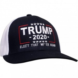 Baseball Caps Political Elect That MF'ER Again Trump 2020 Embroidered Trucker Mesh Snapback Hat - Black/White Mesh - CQ18TA08...