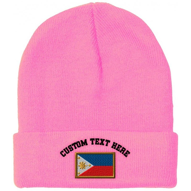 Skullies & Beanies Custom Beanie for Men & Women Philippines Embroidery Acrylic Skull Cap Hat - Soft Pink - CG18ZRASQ3W $14.98