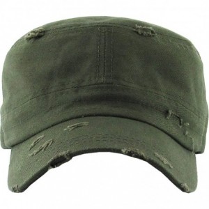 Baseball Caps Vintage Distressed Cadet Army Cap Basic Everyday Military Style Hat - (Vintage Distressed) Olive - C018D4T8XQW ...