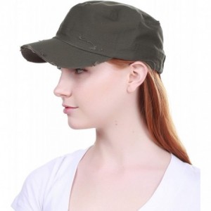 Baseball Caps Vintage Distressed Cadet Army Cap Basic Everyday Military Style Hat - (Vintage Distressed) Olive - C018D4T8XQW ...