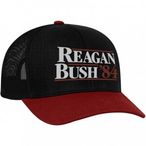 Baseball Caps Reagan Bush 84 Campaign Adult Trucker Hat - Black/Red/Black - CM199IG648Z $21.06