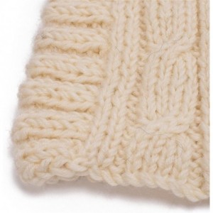 Skullies & Beanies Cute Meow Kitty Woman Wool Handmade Knit Cap Beanie Hat A004 - Ivory - C011N3G5Y83 $14.96