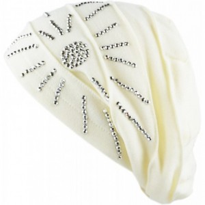 Skullies & Beanies Women's Knit Handmade Fleece Lined Slouchy Baggy Beanie Skully Hat - White - C4126IAQA13 $15.41