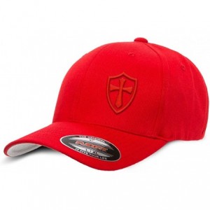 Baseball Caps Crusader Knights Templar Cross Baseball Hat - Red / Red - C012LG3S85Z $27.33